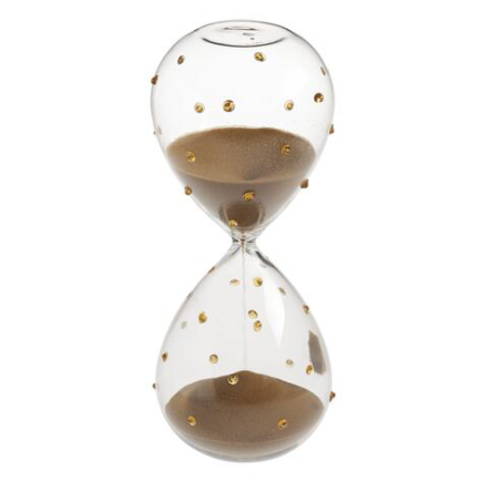 Clessidra Galbiati Milano Incanto – vetro borosilicato a pois, sabbia oro, 10 minuti