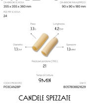 Parallelepipedo Candele Spezzate 280gr – Pasta di Semola Trafilata al Bronzo | Pastai Sanniti