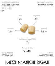Parallelepipedo Mezze Maniche Rigate 280g – Pasta di Semola Trafilata al Bronzo | Pastai Sanniti