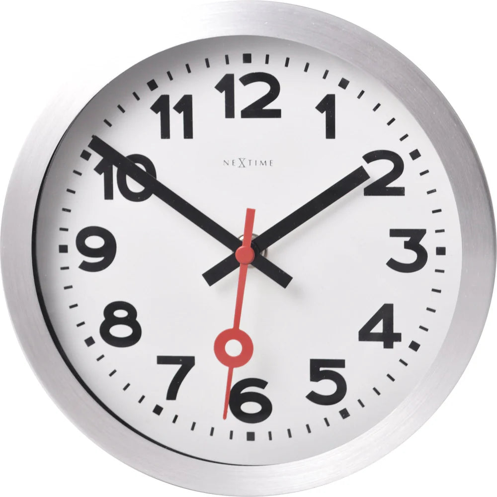 Station Numbers Ø19 cm – Orologio tavolo/parete silenzioso design iconico White | NeXtime