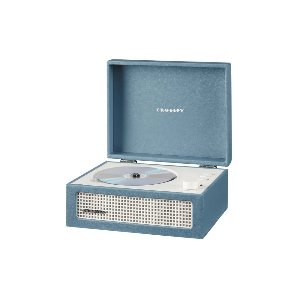 Voyager Washed Blue – Giradischi con CD, Bluetooth e radio FM | Crosley
