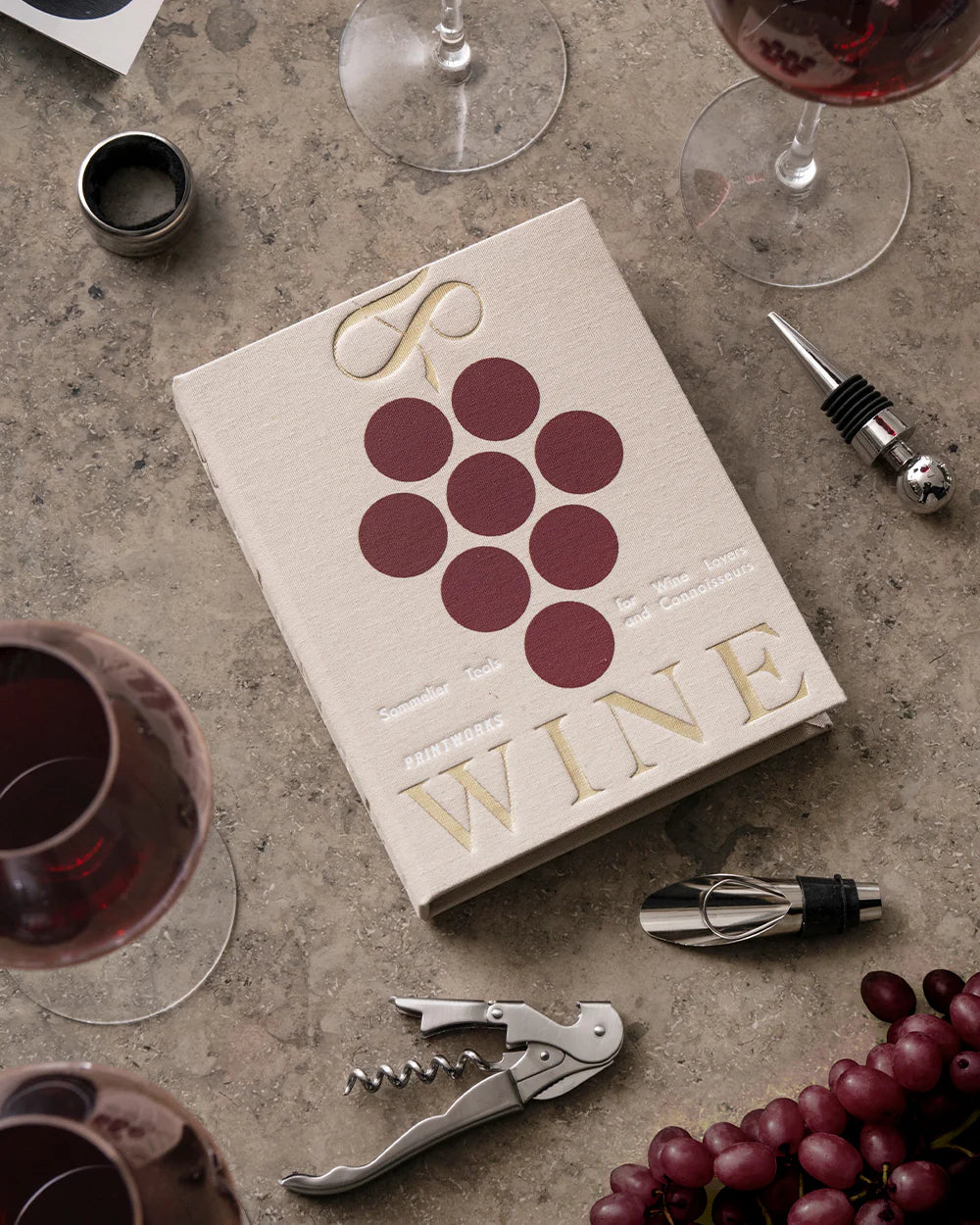 Wine Tools Kit in Beige/Red – Accessori Vino Eleganti | Printworks