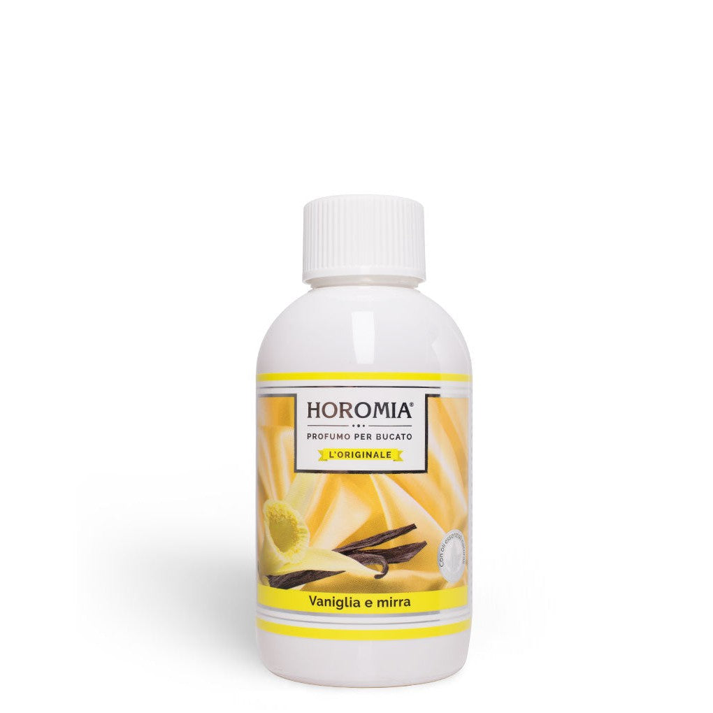 Profuma Bucato Vaniglia e Mirra – Essenza Concentrata 50/250/500ml con Fragranza Calda e Avvolgente | Horomia