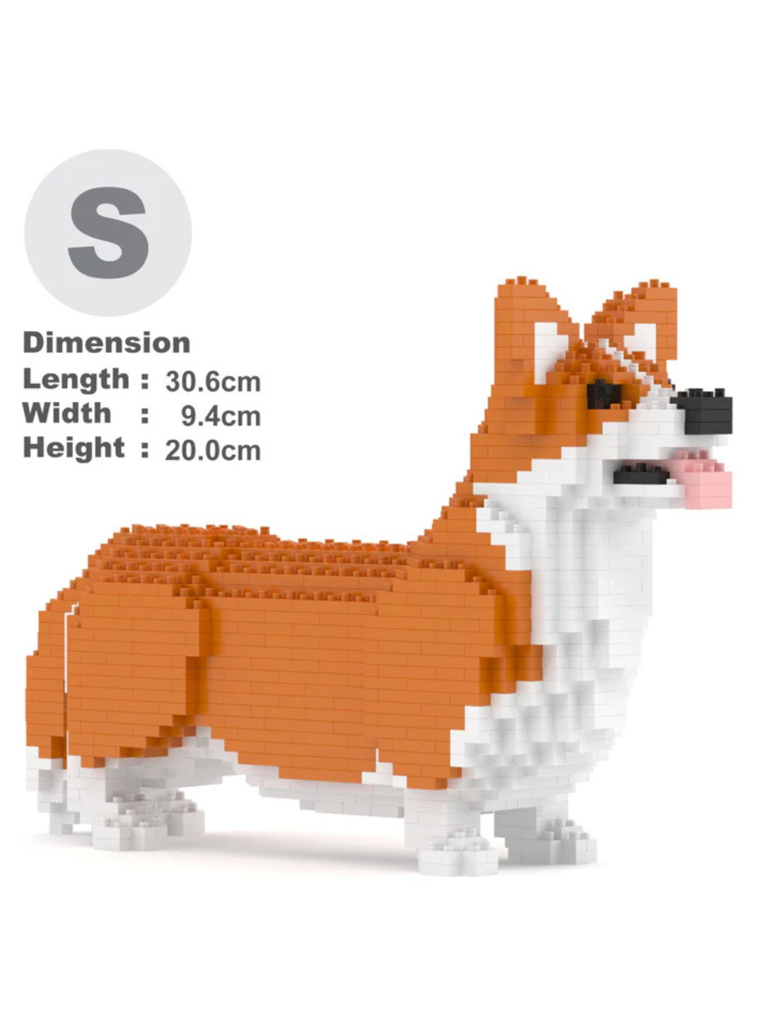 Welsh Corgi 02S-M01 Building Block Model – Realistic Dog Construction Set | Jekca