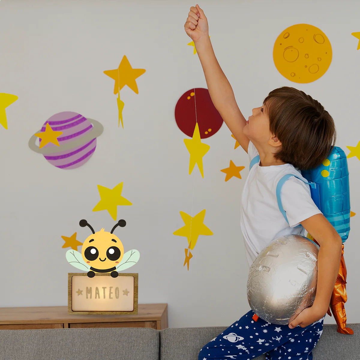 Lampada da tavolo bambino Ape personalizzabile con nome – Vintiun