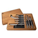 Monaco+ Set Professionale Formaggio con Tagliere e 9 Coltelli – Kit Completo per Degustazione 35,8 × 13 × 5,5 cm | BOSKA