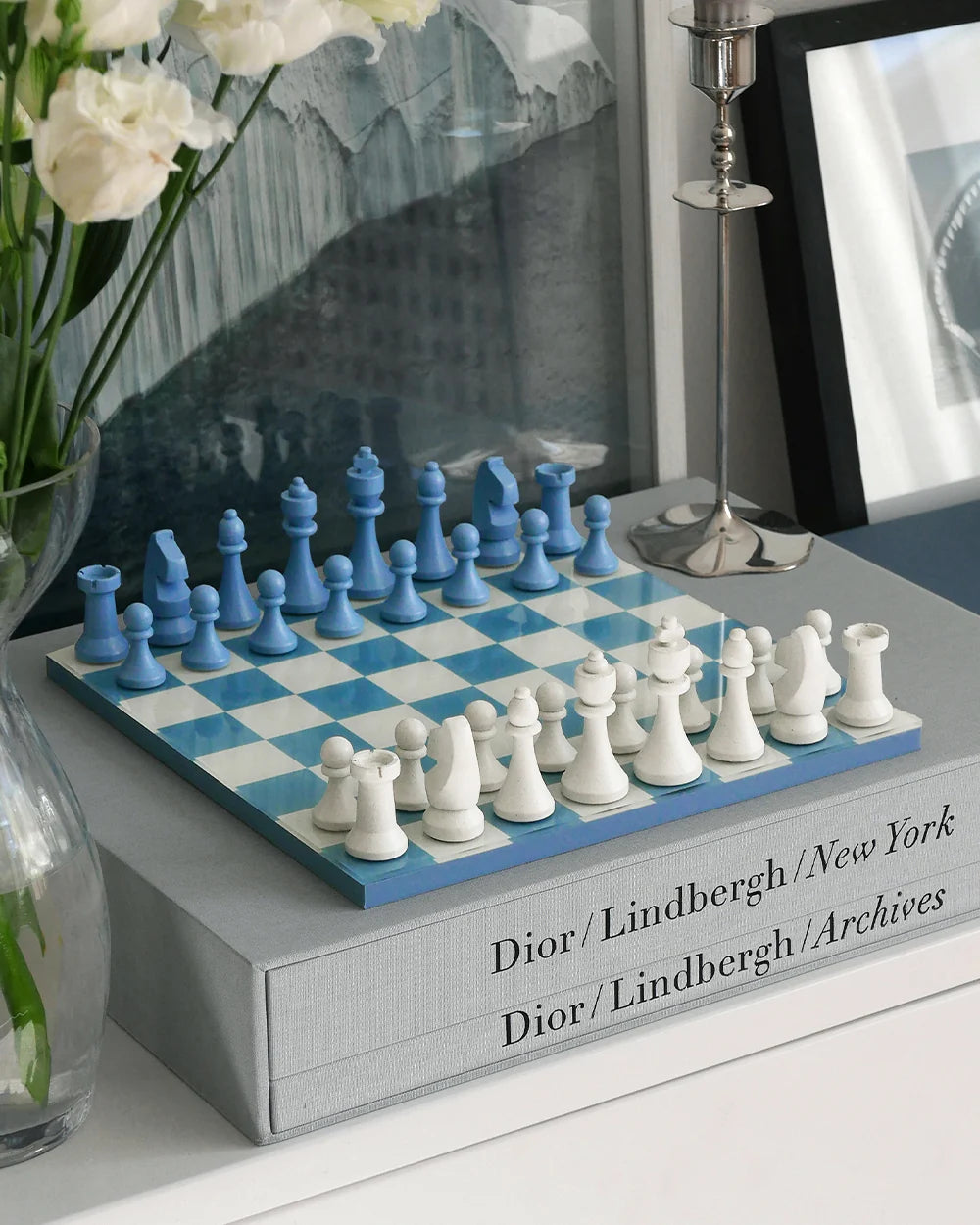 Scacchi Classic Dusty Blue – Gioco da Tavolo Decorativo | Printworks