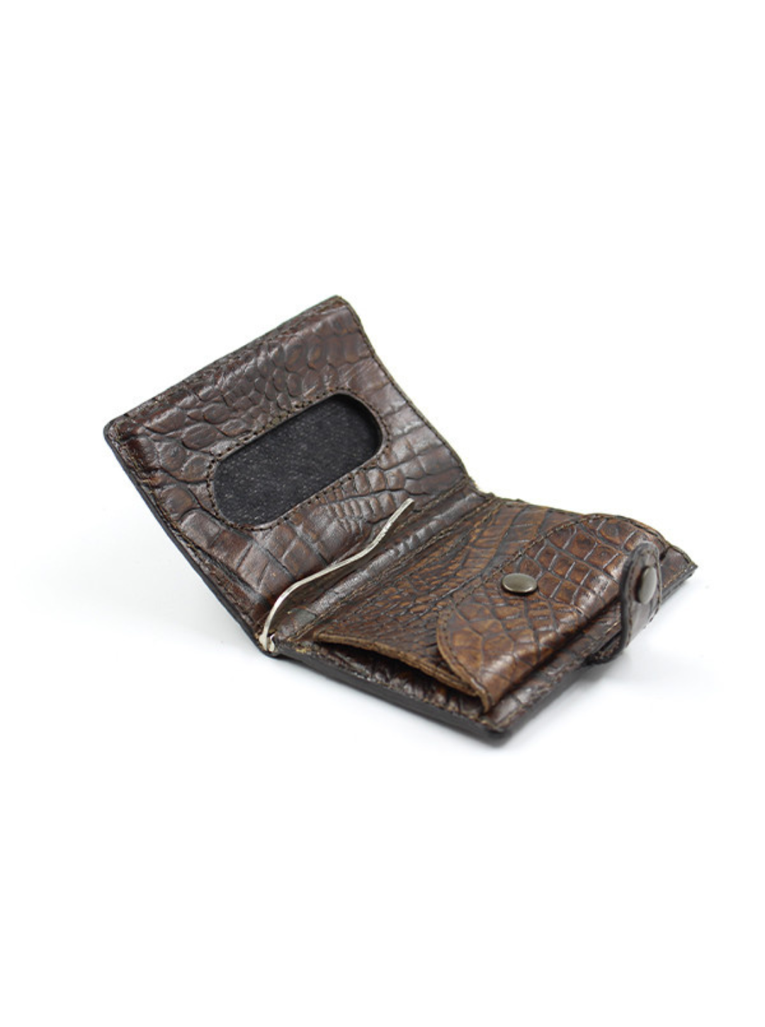 Croco Brown iClutch + Coins – Portafoglio compatto & stile | Kjøre Project