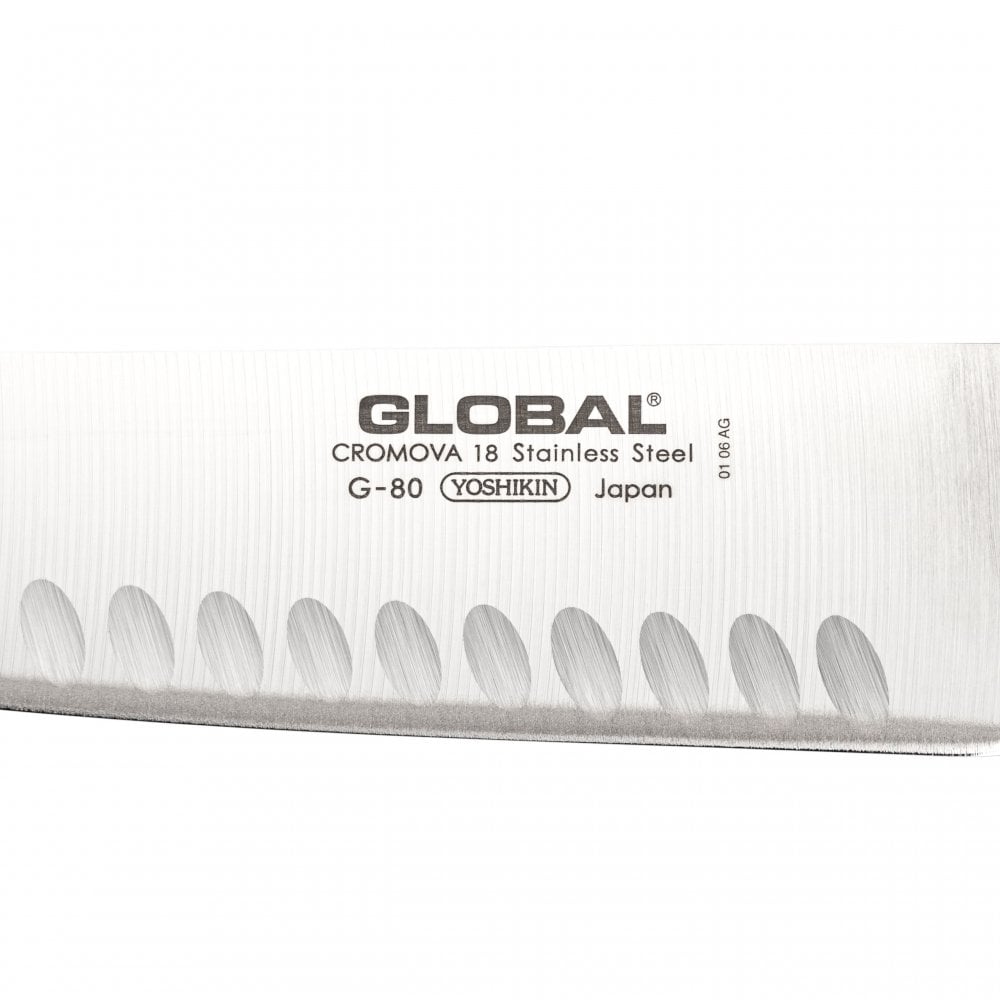 Global G‑80 Fluted Santoku 18 cm | Santoku Fluted CROMOVA‑18