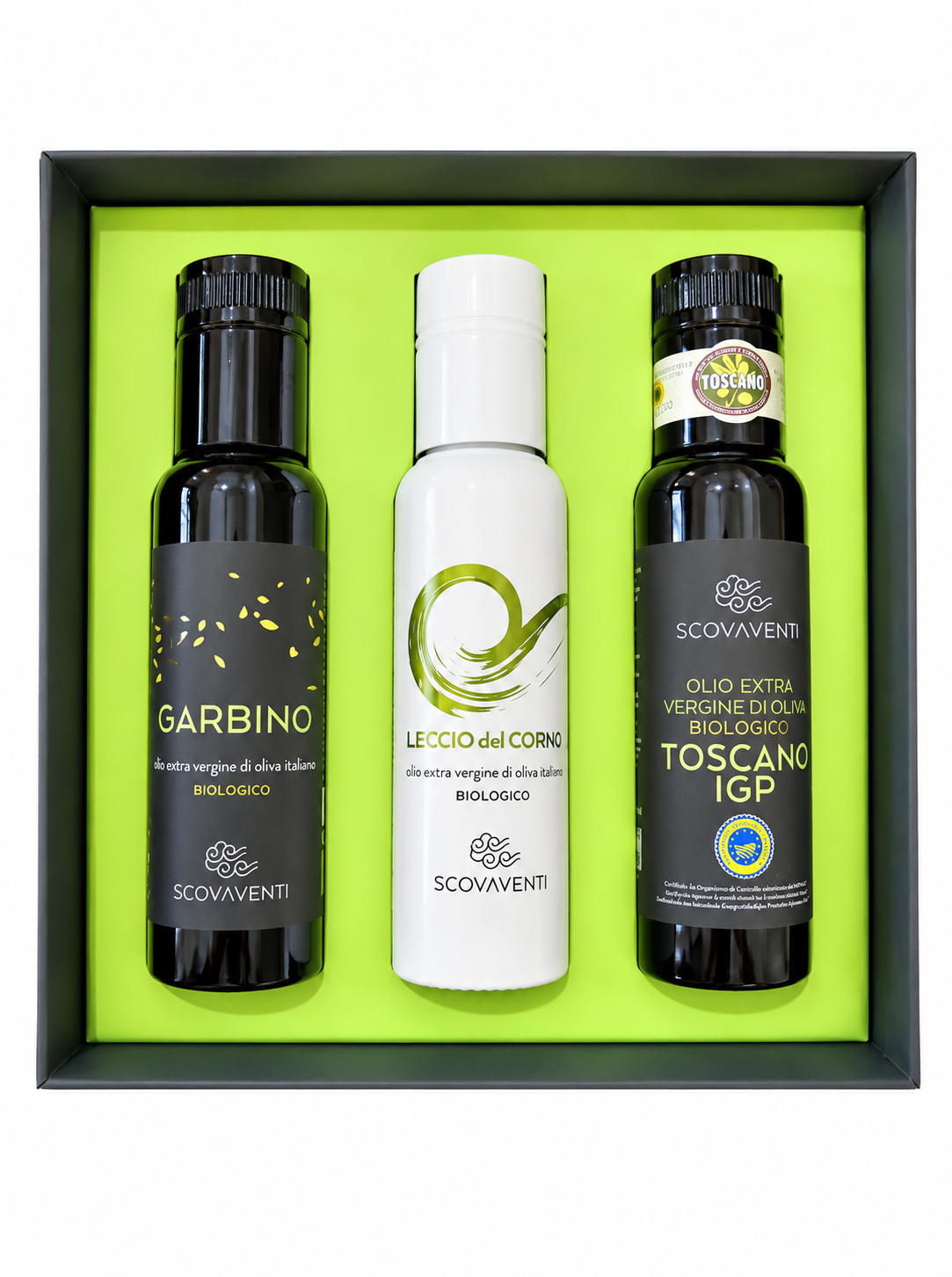 Confezione Degustazione 3 Oli EVO Biologici da 100 ml – Garbino, Leccio del Corno e Toscano IGP | Scovaventi