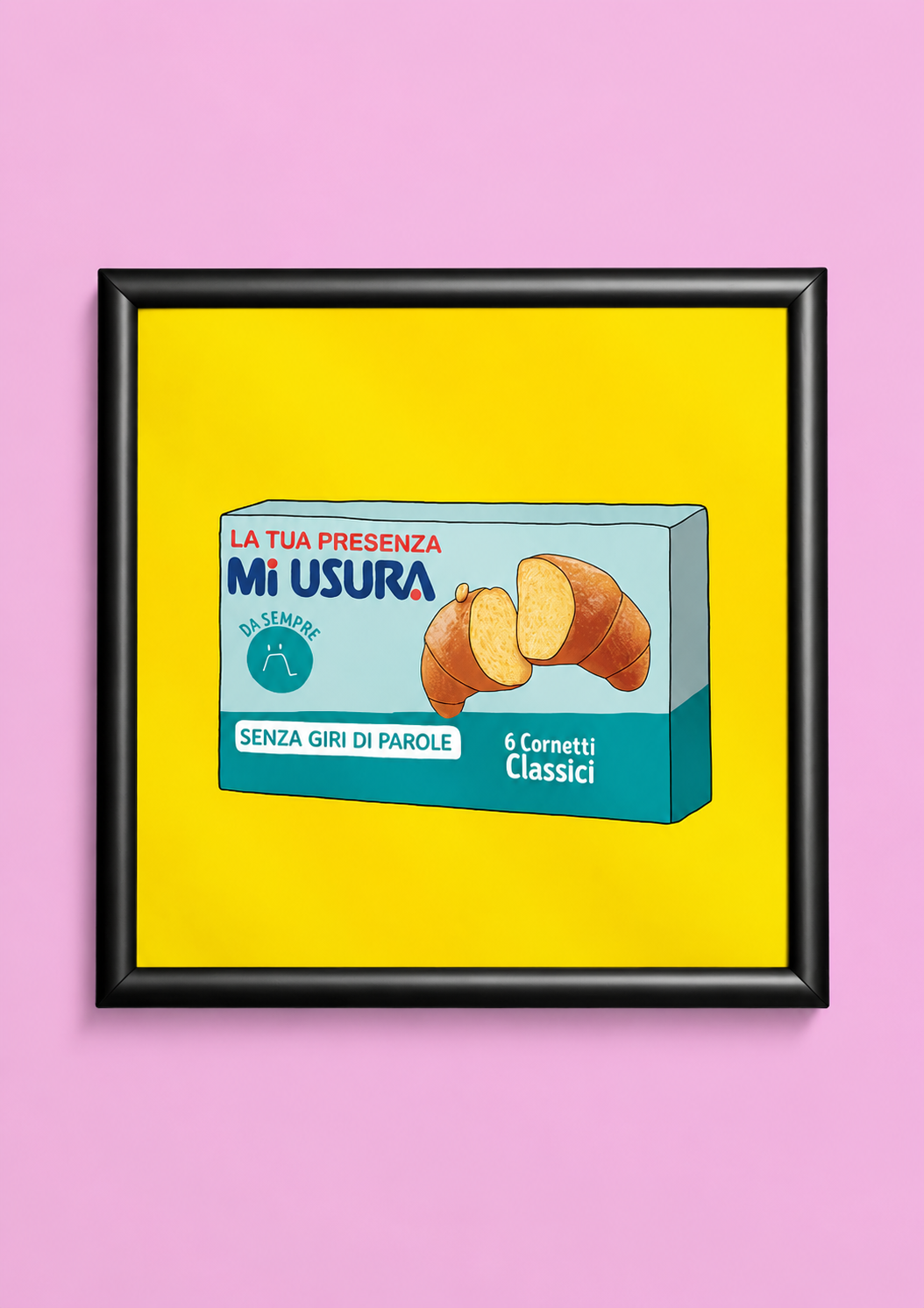 Quadro "Mi Usura" 20×20 cm – Stampa Premium, Grafica Timidessen