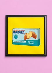 Quadro "Mi Usura" 20×20 cm – Stampa Premium, Grafica Timidessen