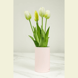 Tulip Ever After Bianco – Diffusore Ambiente con Tulipani Artificiali Realistici, Vaso Rosa Pastello e Fragranza Elegante – Nodito