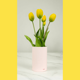 Tulip Ever After Giallo – Diffusore Ambiente con Tulipani Artificiali Realistici, Vaso Rosa Pastello e Fragranza Elegante – Nodito