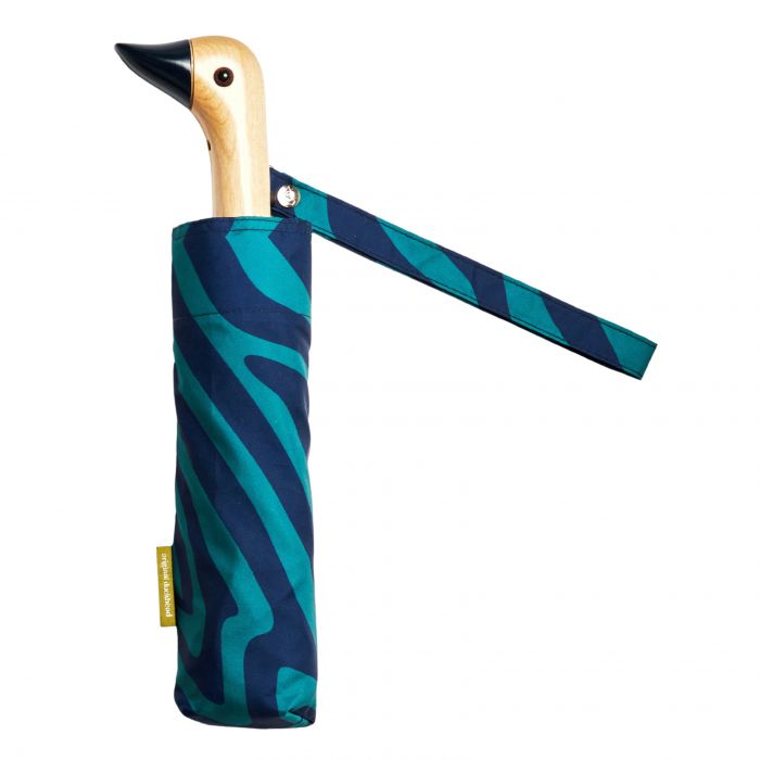 Ombrello Duck Head | Eco‑friendly Compact Umbrella | Swirl in Blue