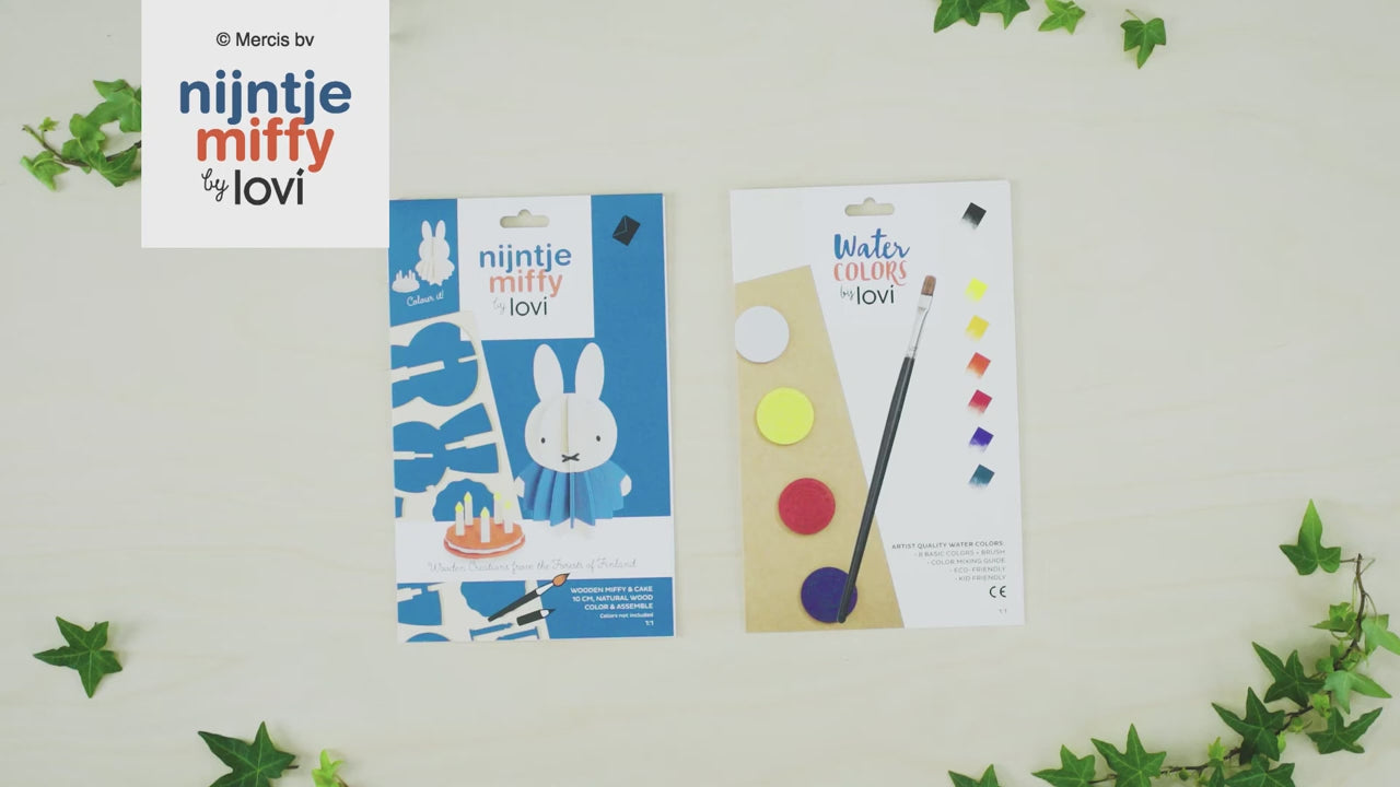 Miffy & Cake "Natural Wood" 10cm – Decorazione in legno 3D per casa e regalo | Lovi