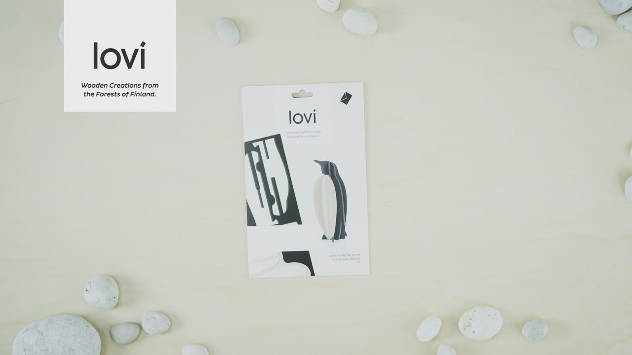 Lovi Penguin – Pinguino Decorativo in Legno Black | Lovi