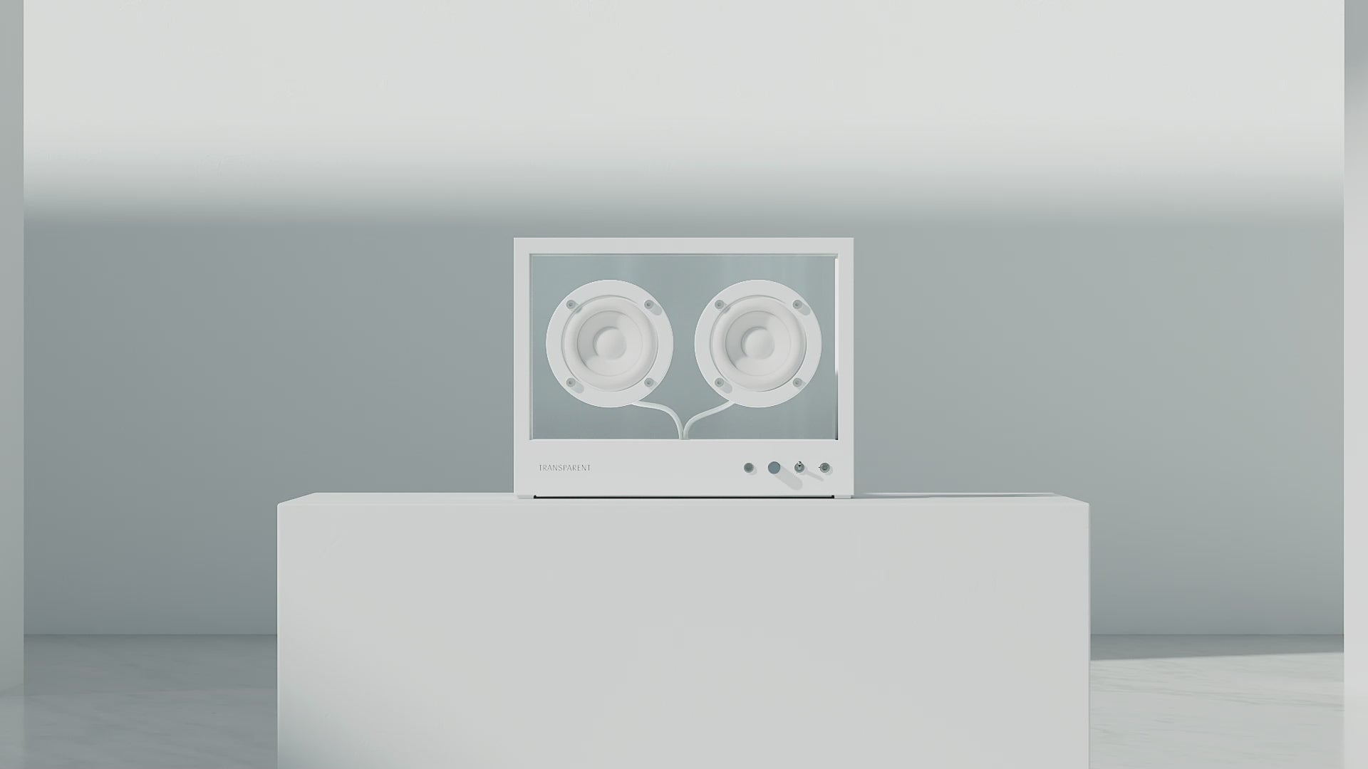 Small Transparent Speaker – Bianco | Design Minimal e Suono Hi-Fi