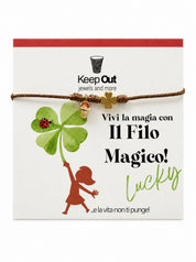 Bracciale Filo Magico con Charm Quadrifoglio Portafortuna – Braccialetto Colorato, Idea Regalo | Keep Out