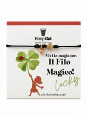 Bracciale Filo Magico con Charm Quadrifoglio Portafortuna – Braccialetto Colorato, Idea Regalo | Keep Out