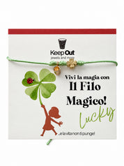 Bracciale Filo Magico con Charm Quadrifoglio Portafortuna – Braccialetto Colorato, Idea Regalo | Keep Out