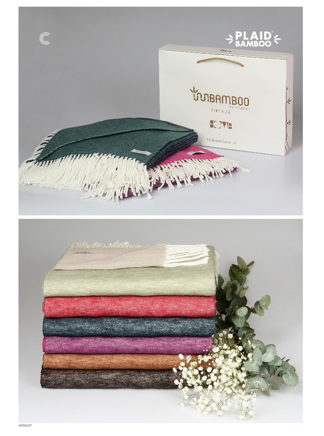 Plaid Cromia Reverso – Morbidezza Naturale e Design Bicolore | INNBAMBOO