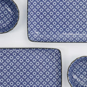 Sushi set di 6 pezzi n Porcellana Blu e Bianca con Bacchette - Sashiko | Tokyo Design Studio