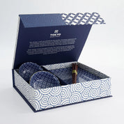 Sushi set di 6 pezzi n Porcellana Blu e Bianca con Bacchette - Sashiko | Tokyo Design Studio