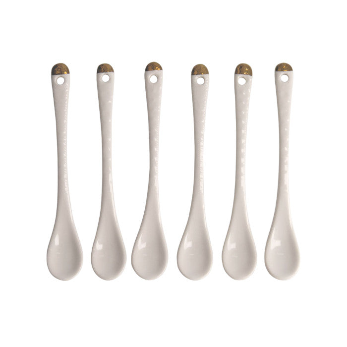 Set 6 Cucchiaini Nippon White in Porcellana | Tokyo Design Studio