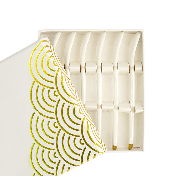 Set 6 Cucchiaini Nippon White in Porcellana | Tokyo Design Studio