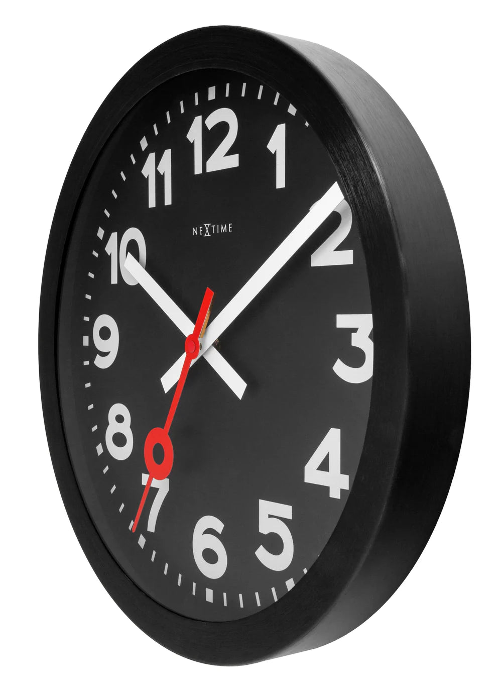 Station All Black - Orologio da parete silenzioso – Design minimal | NeXtime