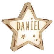 Luce notturna a stella grande  personalizzabile in legno  – Vintiun