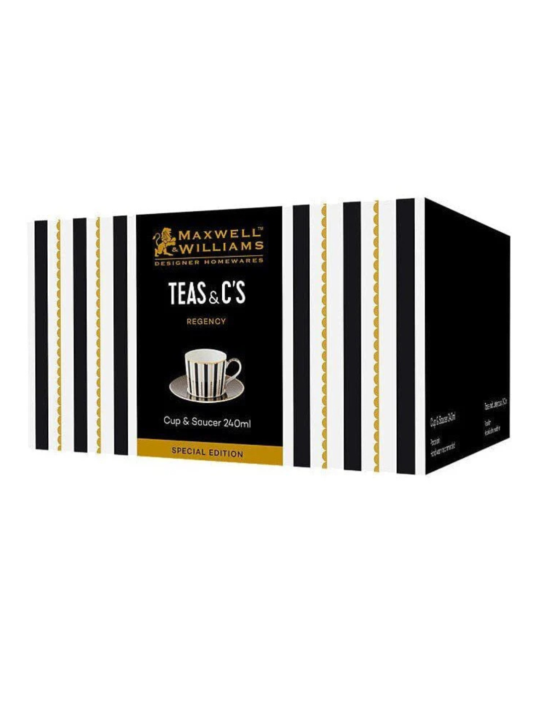Regency Black – Tazza tè con piattino 240 ml | Maxwell Williams