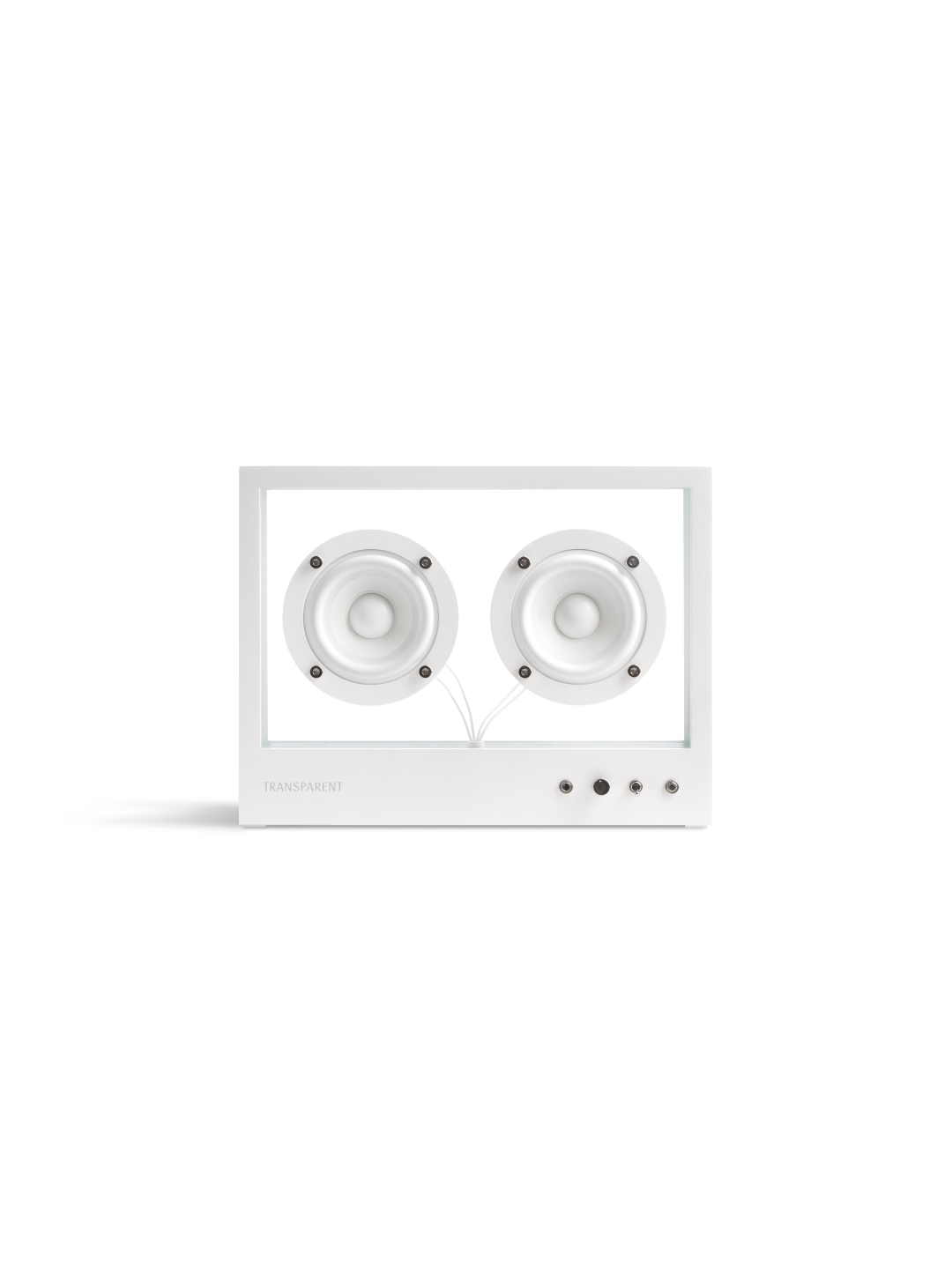 Small Transparent Speaker – Bianco | Design Minimal e Suono Hi-Fi