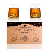 Set 2 Bicchierini Shot TOPOGRAPHIC con Montagne 3D | Alaskan Maker
