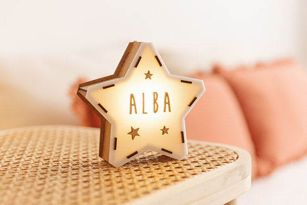 Mini stella luminosa personalizzata in legno – Vintiun