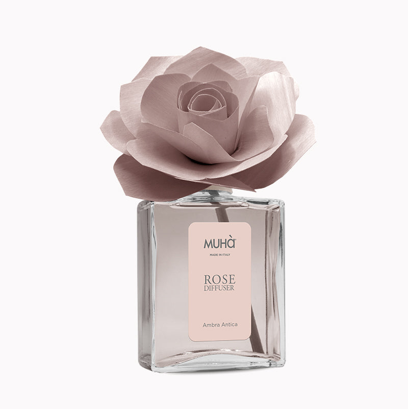 Diffusore Ambiente Rosa "Ambra Antica" – Fragranza Calda e Raffinata – Muhà